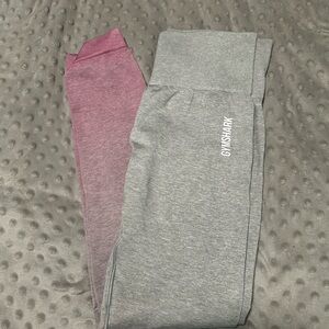 Gymshark Gray & Pink Ombre Seamless Leggings – Size Small
